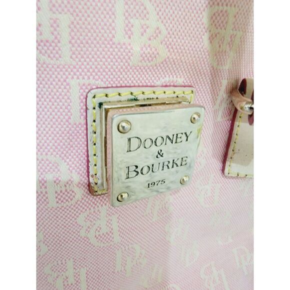 Dooney and Bourke VTG Canvas Leather Bucket Shoulder‎ Bag Pink 1970's  DAMAGE - Picture 3 of 16